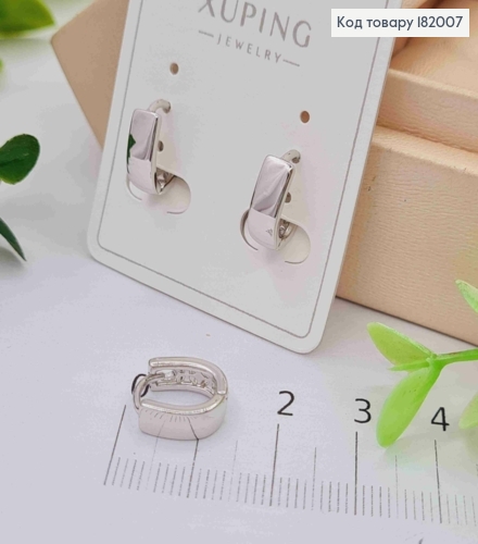 Серьги кольца "Овальные", ширина 4мм, длина 1,2см, Xuping 182007 фото 2