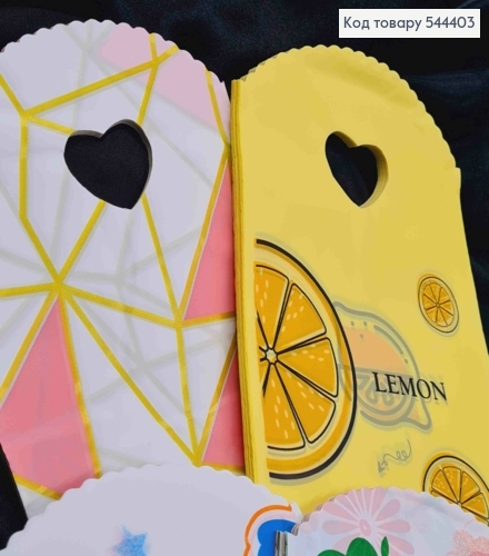 Пакет полиэтиленовый, "Цветок", "Геометрия", "Фрукты" в ассортименте, 50шт/уп, 20*13см 544403 фото 2