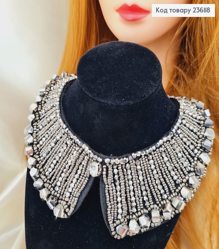 Воротник черный с камнями хамелеон 236118 фото 2