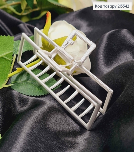 Краб металл 9см, прямоугольный, СЕРЕБРЯНЫЙ цвет 215542 фото 3