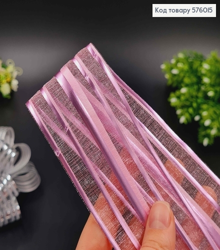 Бант-затяжка для подарунків(10шт), РОЖЕВОГО кольору, смугастий, шир. 5см, у складеному вигляді 16см. 576015 фото 2