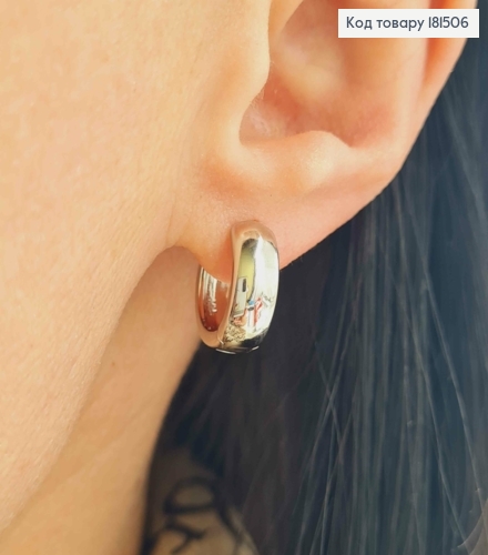 Серьги кольца широкие, диаметр 1,4см, ширина 5,5мм, Xuping 181506 фото 2