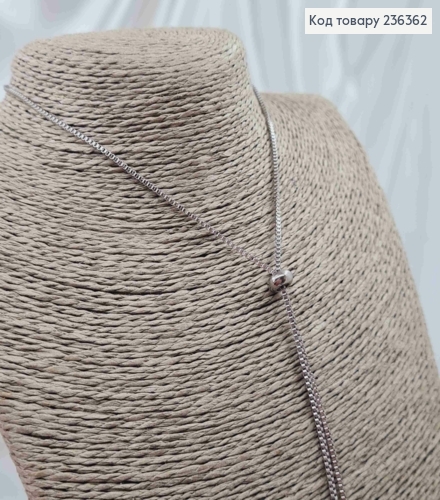 Підвіска на шию, квадратний снейк, з двома трикутниками, з шайбочкою, довж. 45+5см 236362 фото 2