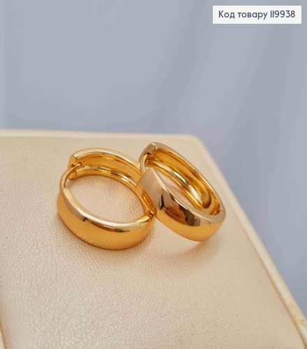 Серьги кольца "Классические", ширина 5мм, диаметр 1,8см, Xuping 18К. 119938 фото 2