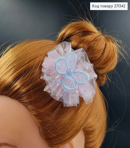 Набор детских заколок, клевик, с блестящим фатином и Бабочкой с жемчужиной, 10 шт/наб. 271342 фото 2