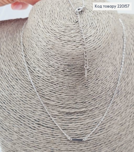 Підвіска з пластинкою 50 см + 5 см родіроване Xuping 220157 фото 2