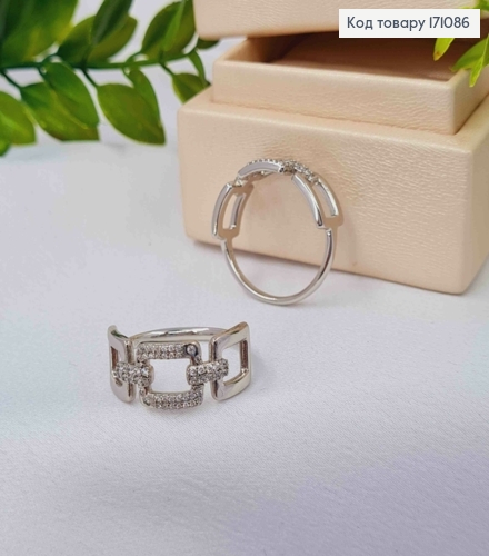Кольцо родованное "Оливия" украшено Блестящими камнями, Xuping 171086 фото 3
