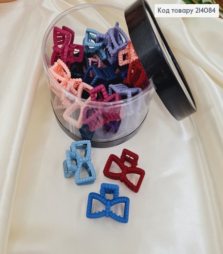 Краб пластик цветные бантик 3,5см  214084 фото 2