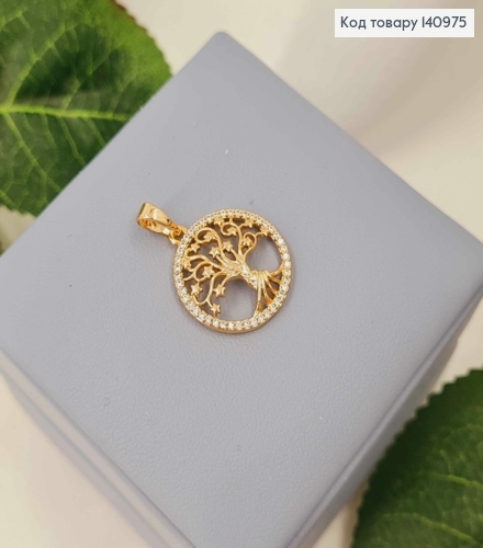 Кулон "Звездное Дерево" в оправе из камней, 1,8см, Xuping 18K 140975 фото 2