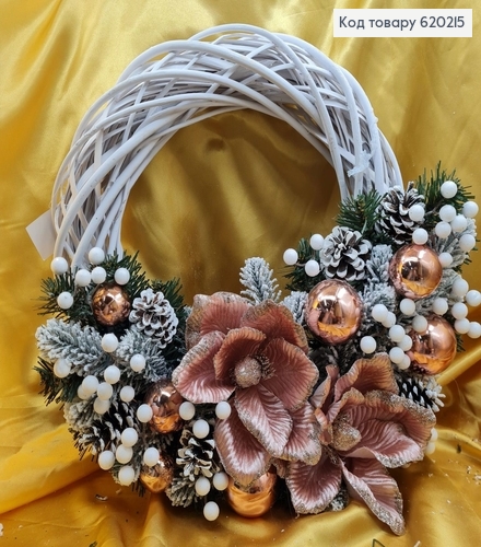 Венок из деревянных прутиков с декором д.40 620215 фото 2