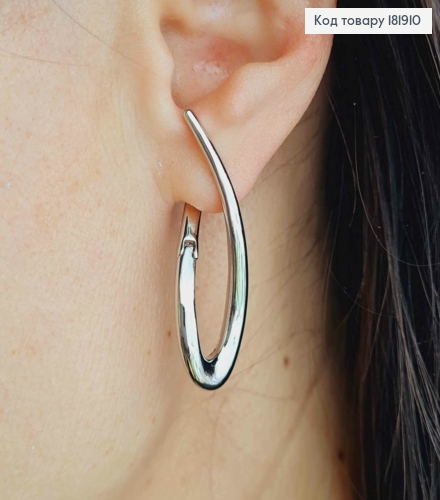 Серьги родованные "Петелька", 3,9см, английская застежка, Xuping 181910 фото 2