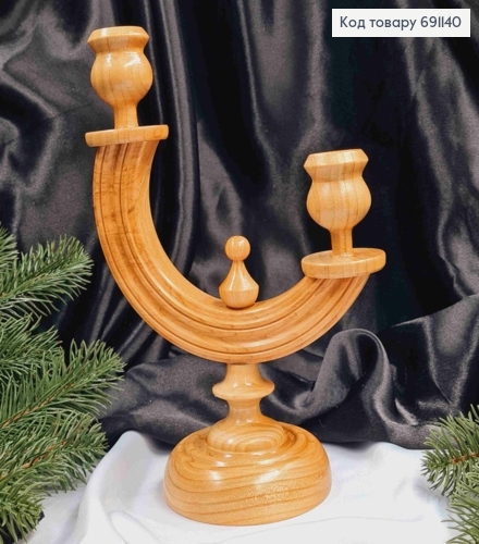 Підсвічник дерев'яний "ЯВІР", висота 23,5см, ручна робота, Україна 691140 фото 2