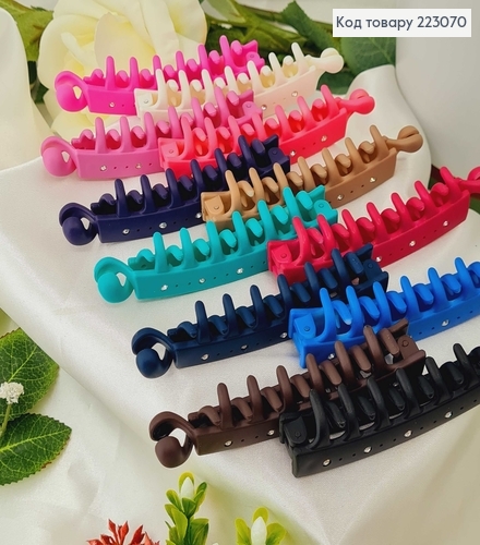 Заколка банан, каучук, с камешком 9,5см цветной в ассорт. 223070 фото 2