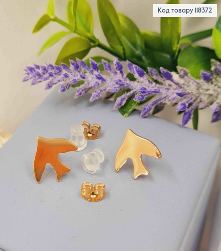 Сережки гвіздки "Ластівки", 1,2*1,4см, Xuping ТТМ 118372 фото 2