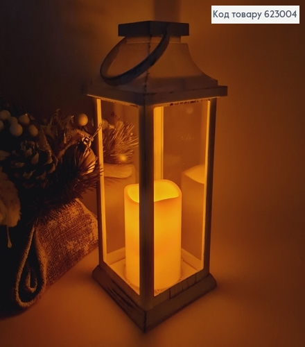 Фонарик прозрачный 31 см на батарейках белый 623004 фото 2