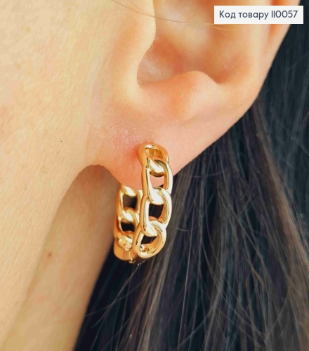 Сережки кільця "Ланцюжки", діаметр 1,9см,  Xuping 18K 110057 фото 2