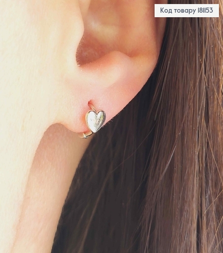 Серьги родственные Кольца 1см, с сердечком 5мм, Xuping 181153 фото 2