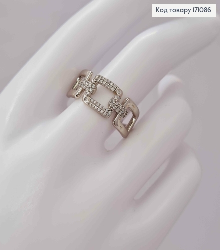 Кольцо родованное "Оливия" украшено Блестящими камнями, Xuping 171086 фото 2