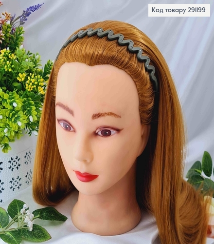 Обруч каучук, Волна с камешками, шир.1,5см, цвета в ассорт. 291199 фото 3