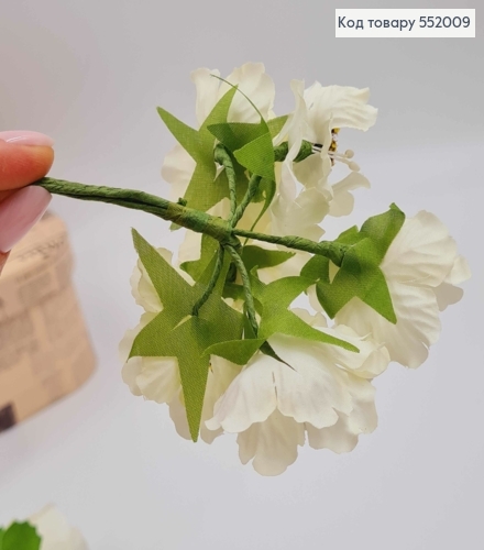 Мак (6шт/пучок) АЙВОРИ из ткани (4см) на дротиках 8см 285057 фото 2