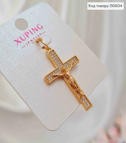 Крестик в камешках с распятием, размер 3,1*2см, Xuping 18K 130604 фото 2