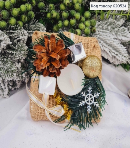 Интерьерная декоративная Подставка-Подсвечник, 11*11см, цвета в ассортименте, ручная работа 620524 фото 2