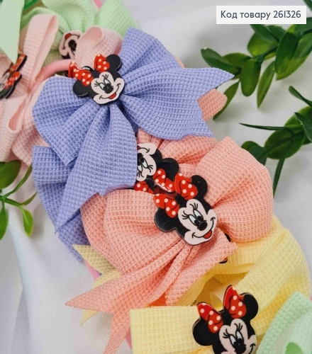 Набор резинок (20шт), БАНТИК+МИНИ МАУС, Яркие цвета, резинка 3см, бантик 6*7см 261326 фото 2