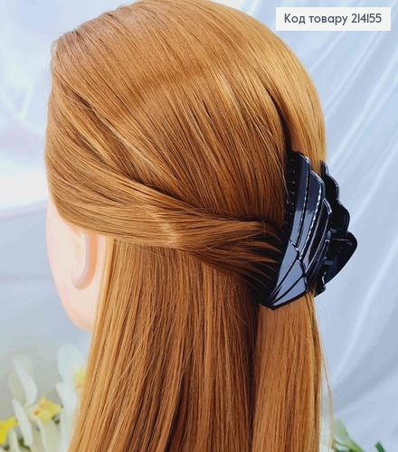 Краб пластик, черный, в виде перышек, 7см 214155 фото 2