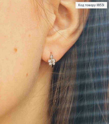 Серьги родственные кольца (1,1см) с Бабочкой (6мм), Xuping 181531 фото 2