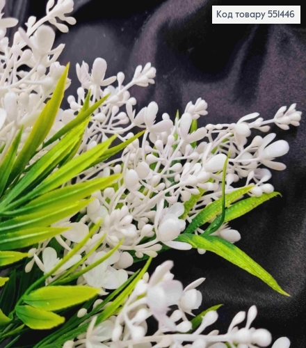 Штучна композиція Пуансетія, БІЛОГО кольору, 7 гілочок на металевому стержні, 31см 551446 фото 2