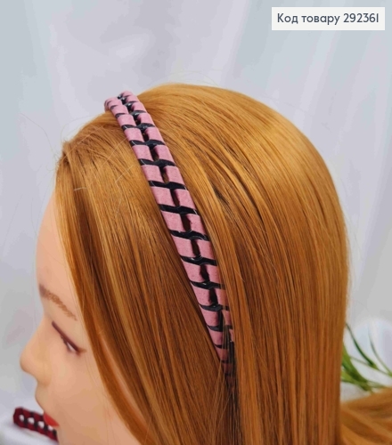 Обруч пластик, Обтянутый Ленткой, 1,4см, Цвета в ассортименте 292361 фото 2