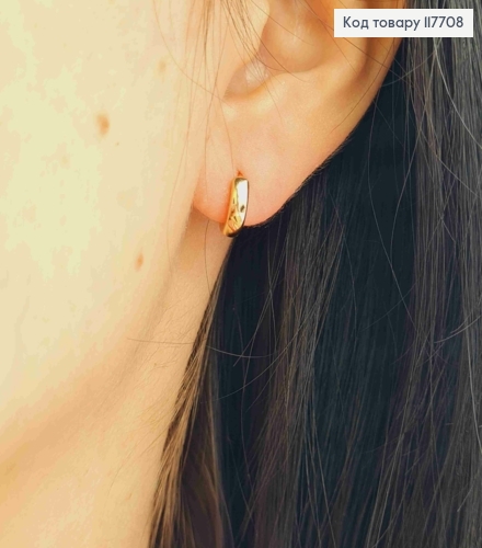 Серьги кольца, ширина 3мм, диаметр 1см, Xuping 18K 117708 фото 2