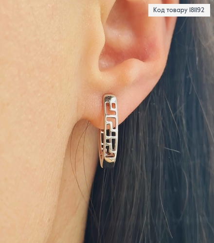 Сережки родованныe , Стрелы "Версаче" 2см, англ. застежка, Xuping 181192 фото 2