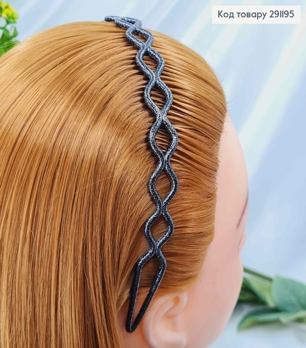 Обруч блестящий, 1,5см волнка, цвета в ассорт. 291195 фото 2