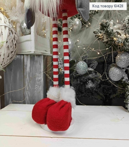 Гном в серо-красном наряде, 90см, ручная работа, Украина. 614211 фото 4