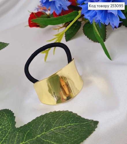 Резинка 5см на хвост "Овальная БРОШКА малая" в асорт. (золото/серебро) 253095 фото 2