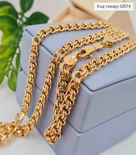 Цепочка плетения БИСМАРК, ширина 6мм, длина 60см, Xuping 18K 121574 фото 2