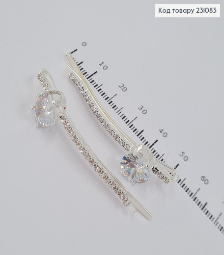 Заколка невидимка металл 6 см серебряная коло 2 шт / уп. 231083 фото 2