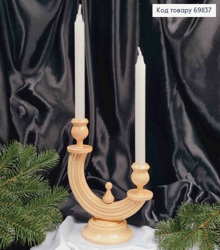 Підсвічник дерев'яний "БУК СВІТЛИЙ", висота 19,5см, ручна робота, Україна 691137 фото 2