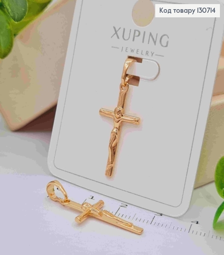 Крестик с распятием, размер 2,4*1,3см, Xuping 18K 130714 фото 2