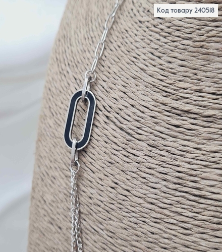 Ланцюжок подвійний, срібного кольору, з круглою підвіскою Van Cleef, 40+5см, сталь Stainless Steel 240518 фото 2