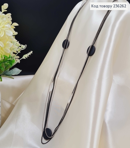 Бижутерия на шию в 5 рядов (85+5см) "Черное дерево+Белый кофе" Fashion Jewelry 236262 фото 2