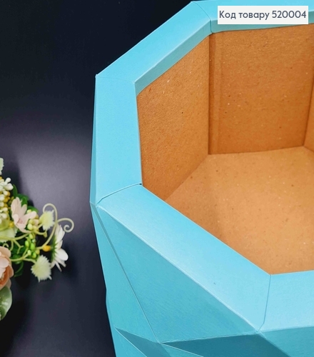 Коробка многогранная, Перламутрового Бирюзового цвета, 18*22см 520004 фото 2