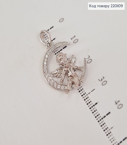 Кулон Ангел на месяце с камешками родованное Xuping 220109 фото 2