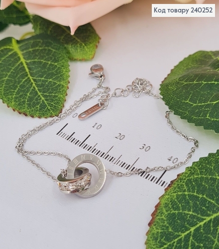 Браслет 17+5 см Римские часы "Время, проведённое вместе" с камнями, цвет серебряный, Stainless Steel 240252 фото 2