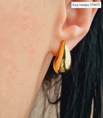 Серьги гвозди "КРАПЛИНКИ" золотого цвета, 2см 295126 фото 3