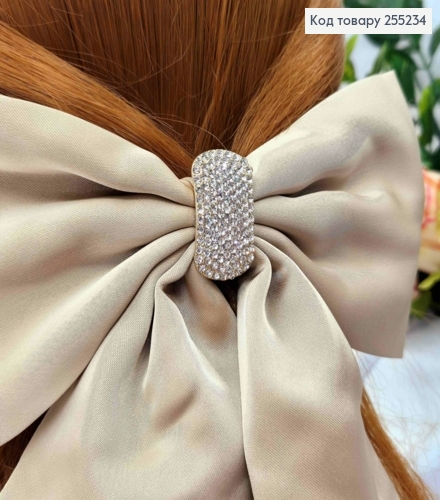 Бант с камешками, МОККО, атласный, на заколке автоматик, размер 16*16см. 255234 фото 2