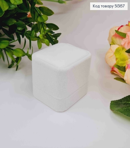 Коробка велюровая, Белая, прямоугольная, 5*6*4,5см 513157 фото 2