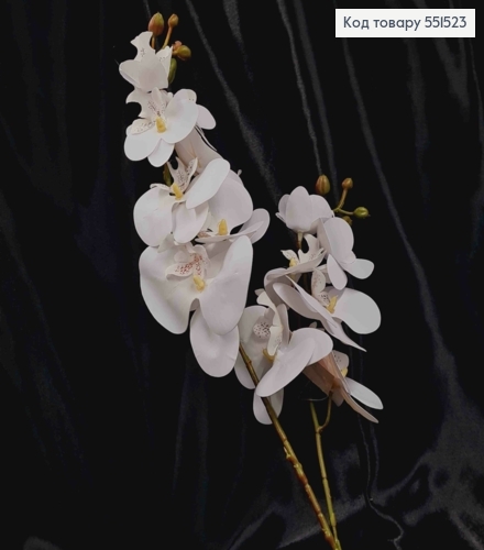 Искусственная композиция Орхидея, БЕЛОГО цвета, 2 веточки на металлическом стержне, 59см 551523 фото 2