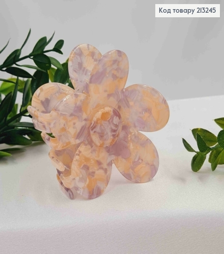 Краб пластик (акрил), КВІТКА, 7см, Персиково-Фіолетового кольору 213245 фото 2